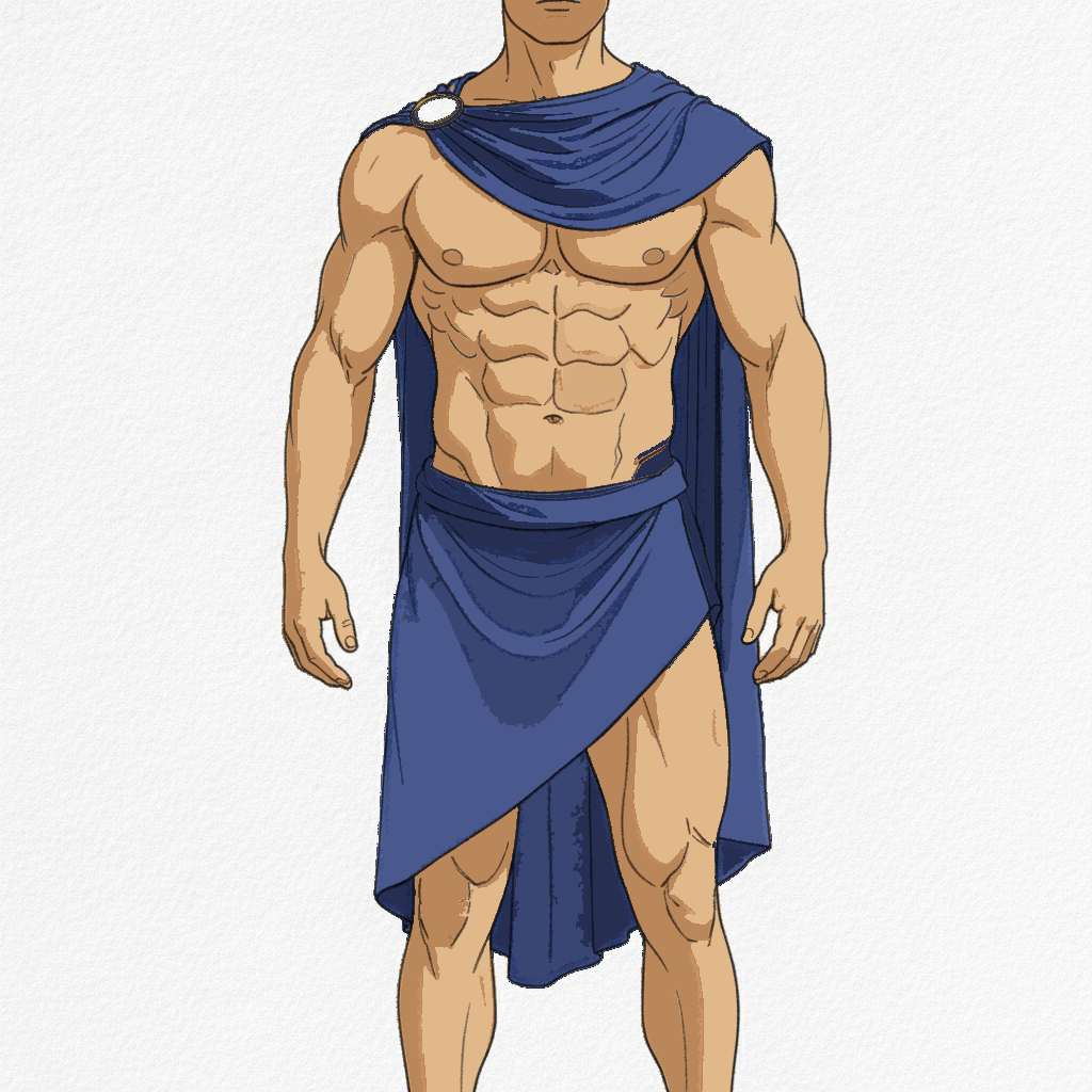 Greek warrior in chlamys example 3