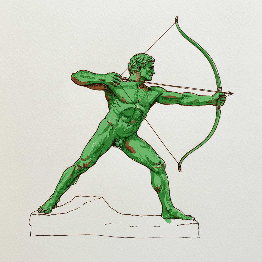 Bourdelle Hercules archer drawing bow example 3