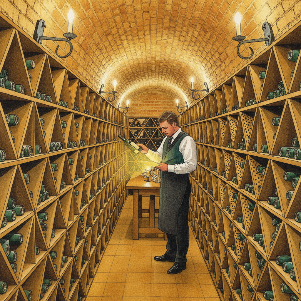 Wine cellar with bottles example 3