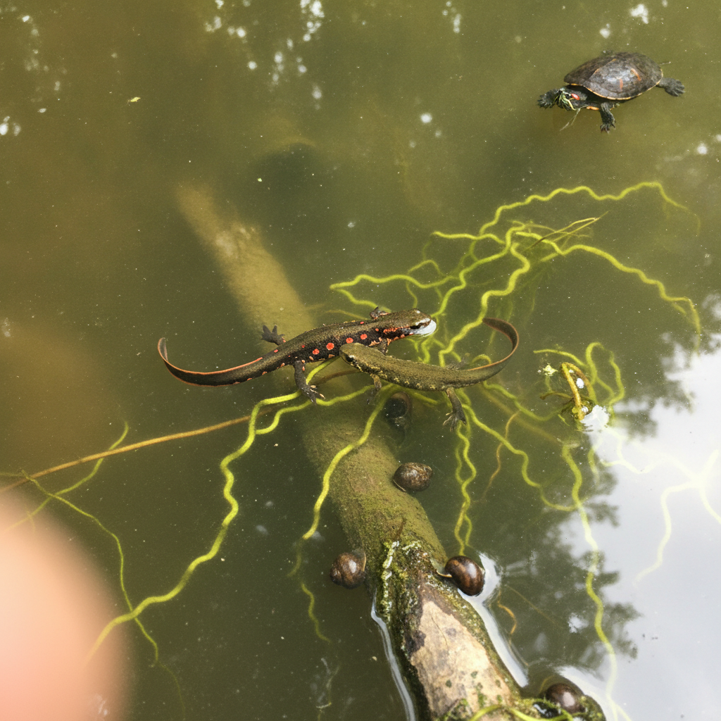 Red-spotted newt AI-generated photoreal reference