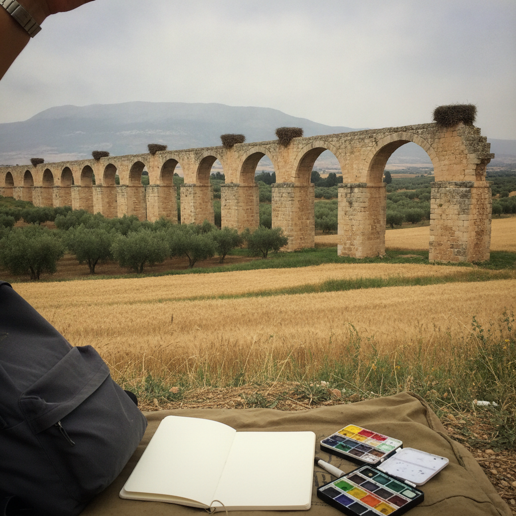 Zaghouan-Carthage Aqueduct, Zaghouan, Tunisia AI-generated photoreal reference