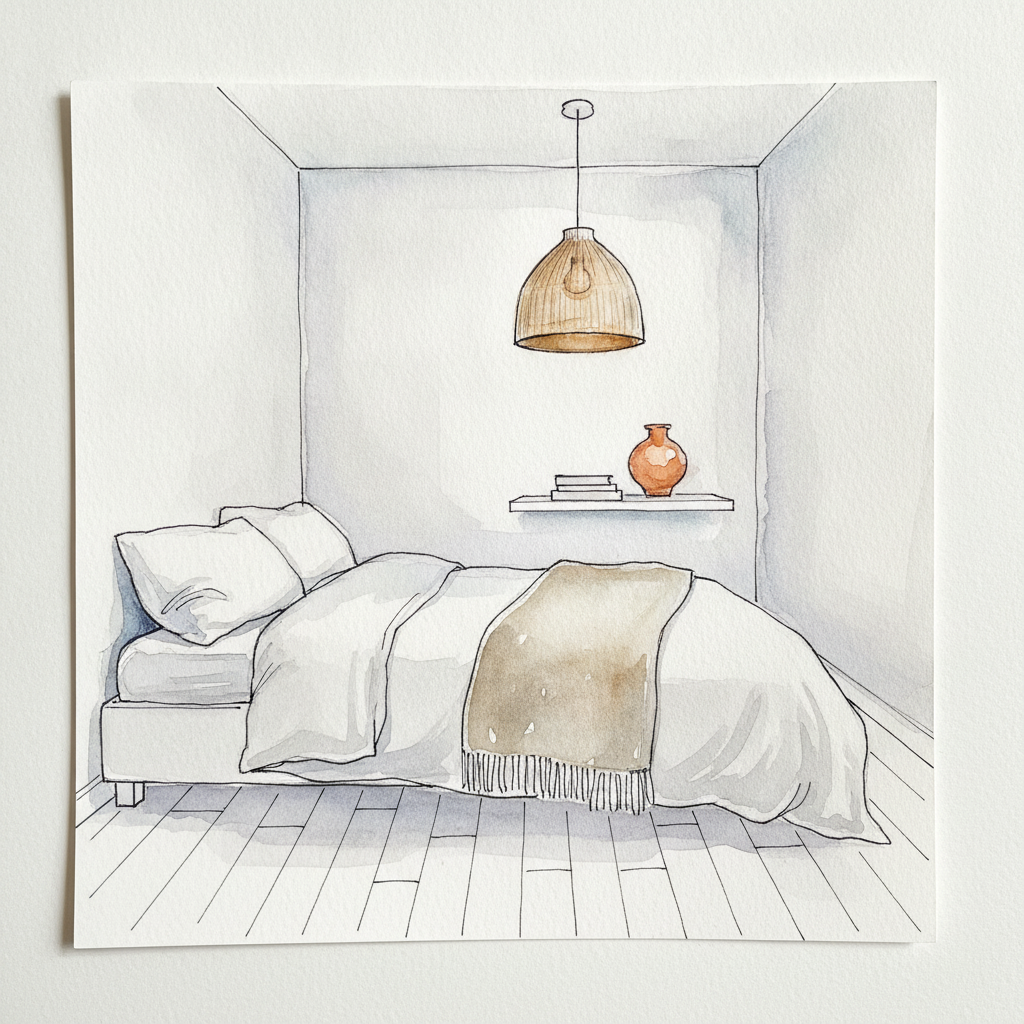 Scandinavian neutral bedroom example 1