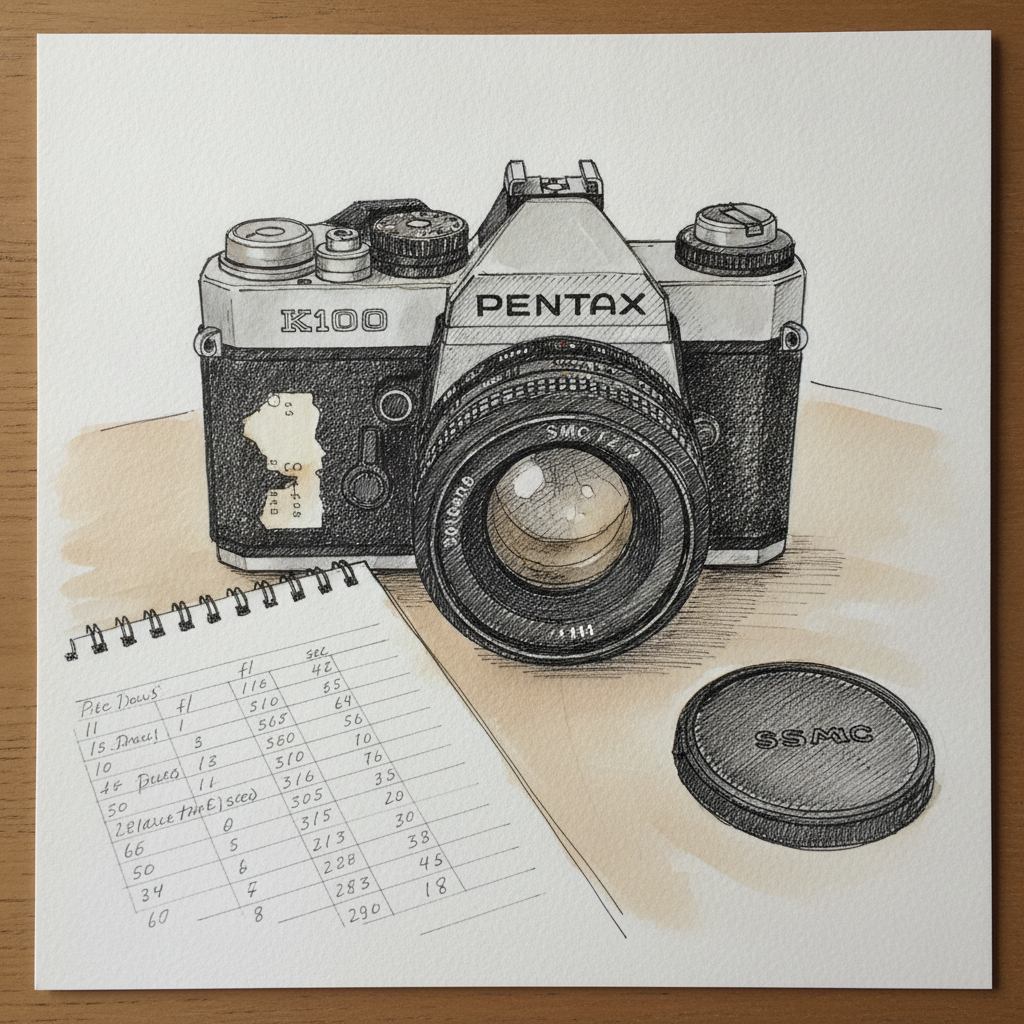 Pentax K1000 worn example 1