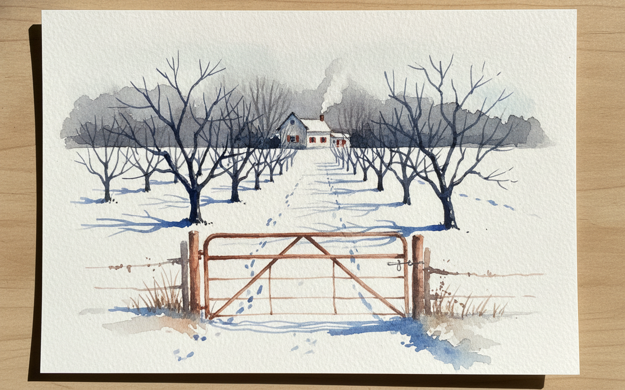 New Hampshire orchard winter skeleton, USA example 1