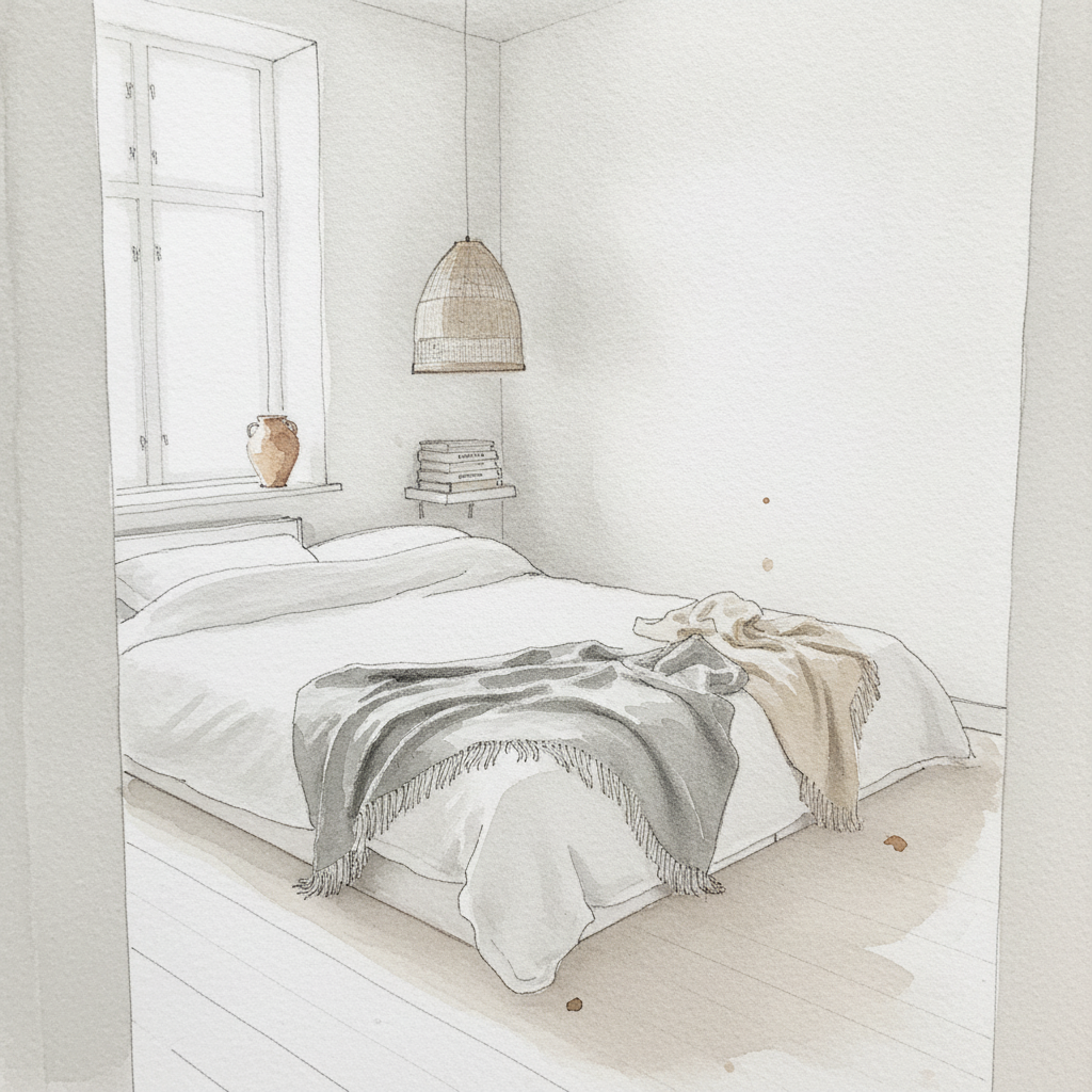 Scandinavian neutral bedroom example 3