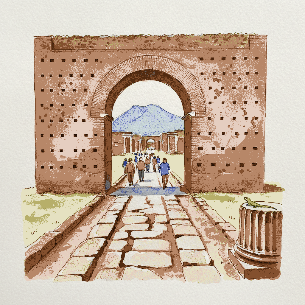 Arch at Pompeii — Arch of Caligula at the Forum end example 3