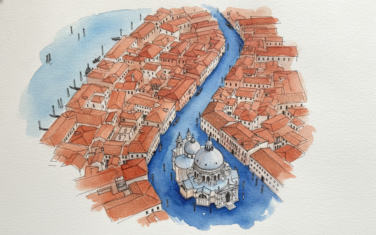 Venice from a Drone Above San Marco example 1