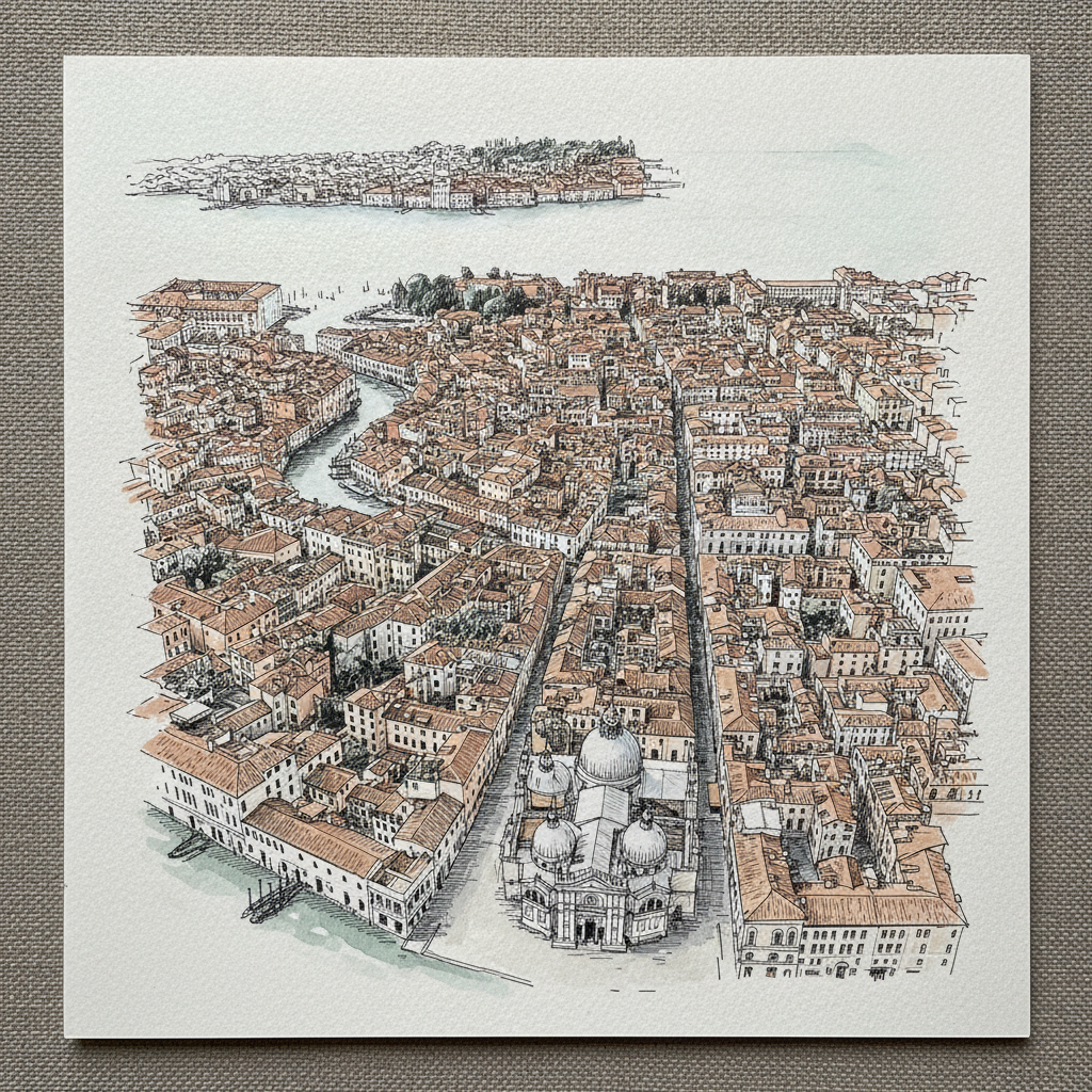Venice from a Drone Above San Marco example 2