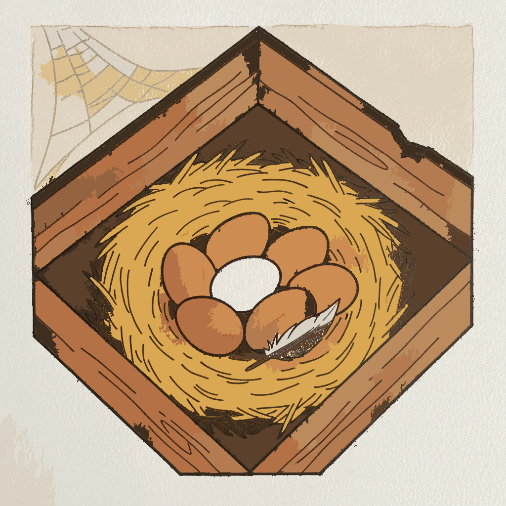 Hen's nest in the corner of a barn example 3