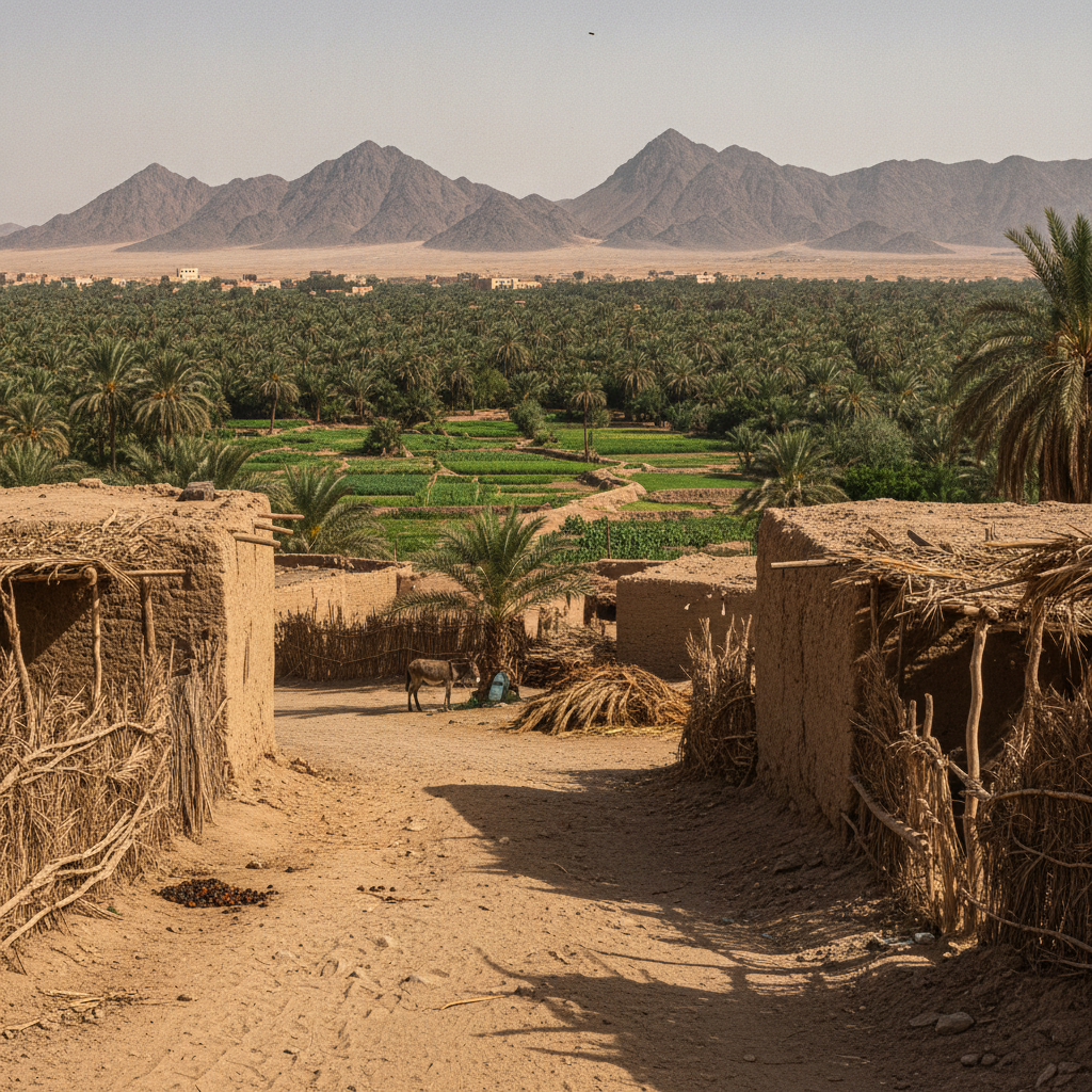 Bahariya Oasis village, Egypt AI-generated photoreal reference