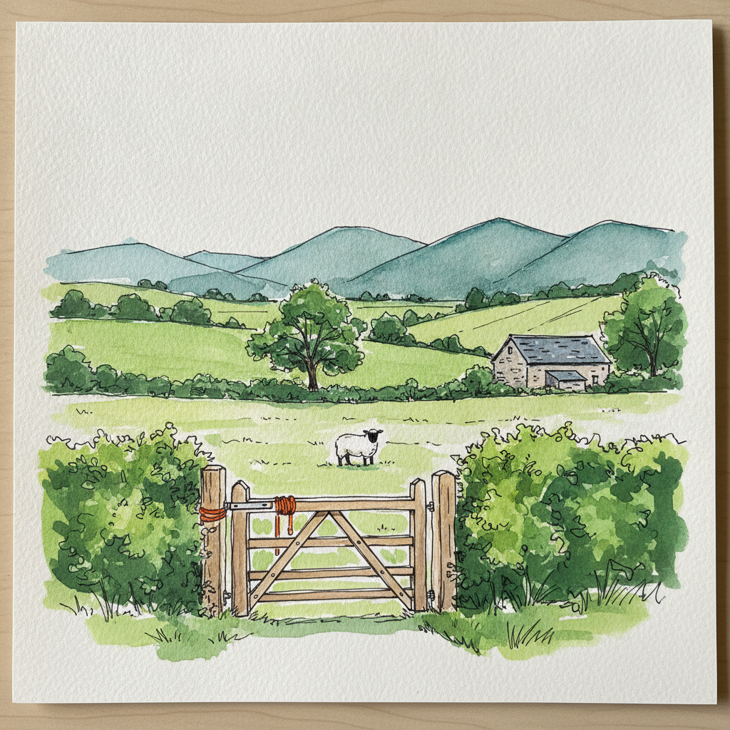 Welsh Marches Hills near Hay-on-Wye, Wales example 1