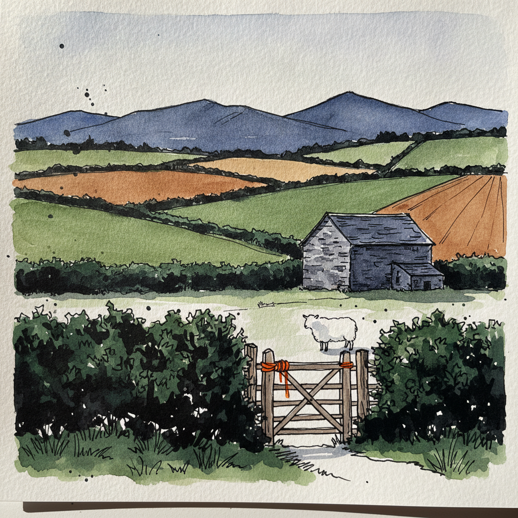 Welsh Marches Hills near Hay-on-Wye, Wales example 2