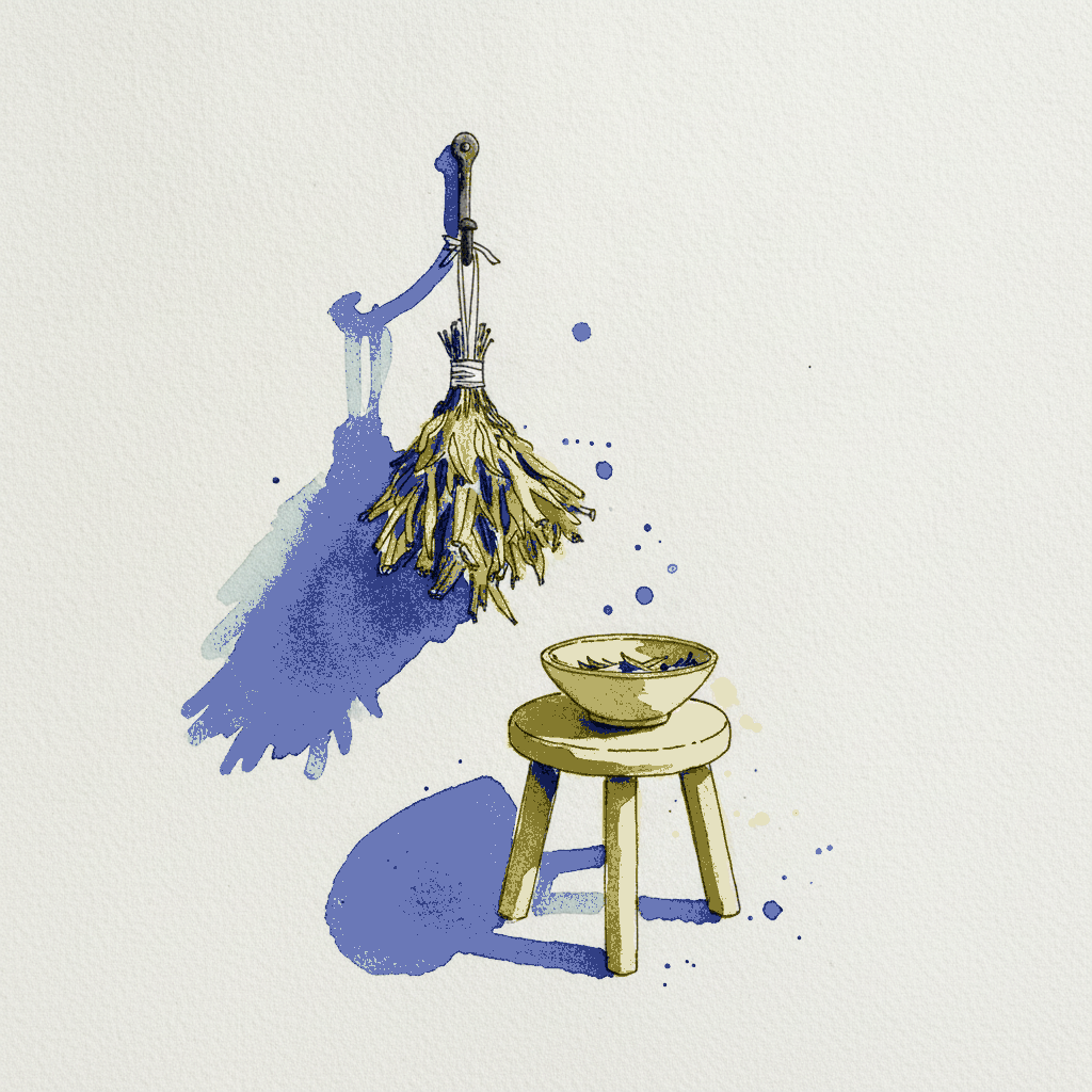 Sage bundle drying on a hook example 3