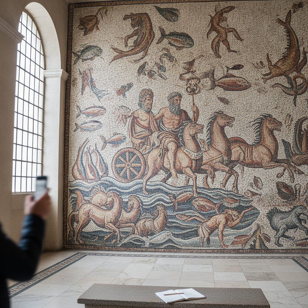 Tunisian Bardo Mosaic AI-generated photoreal reference