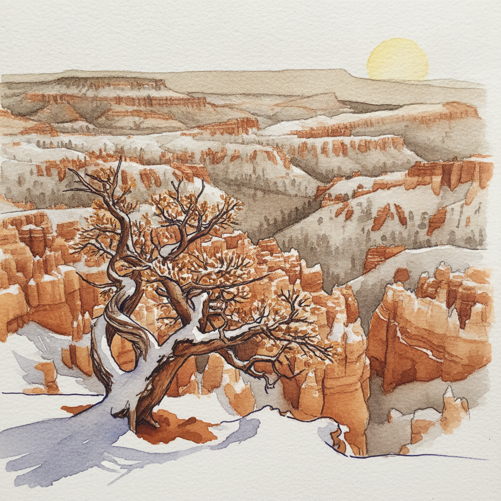Bryce Canyon Inspiration Point sunset, Utah, USA example 1