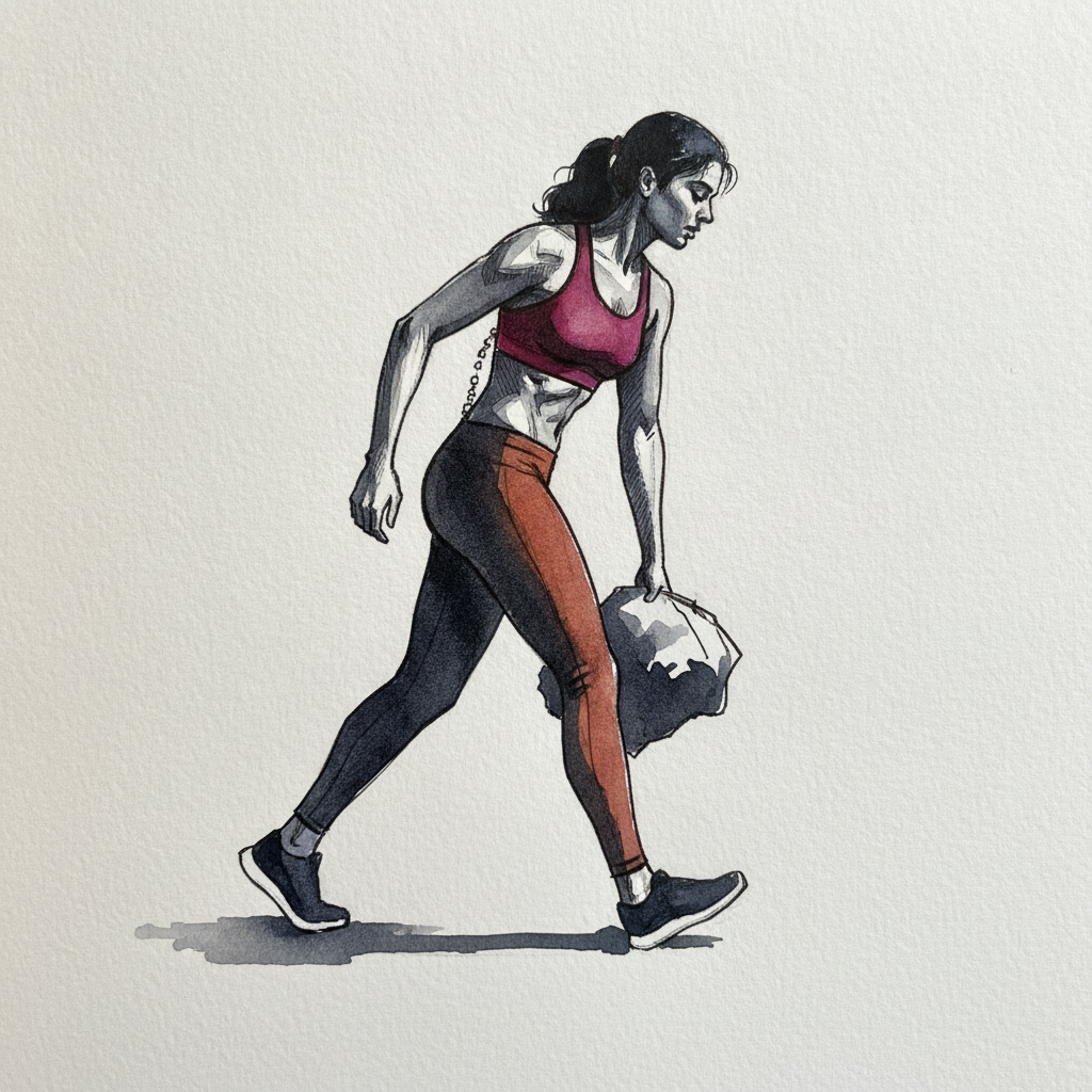 Mid-Stride, Carrying Object in One Hand example 2