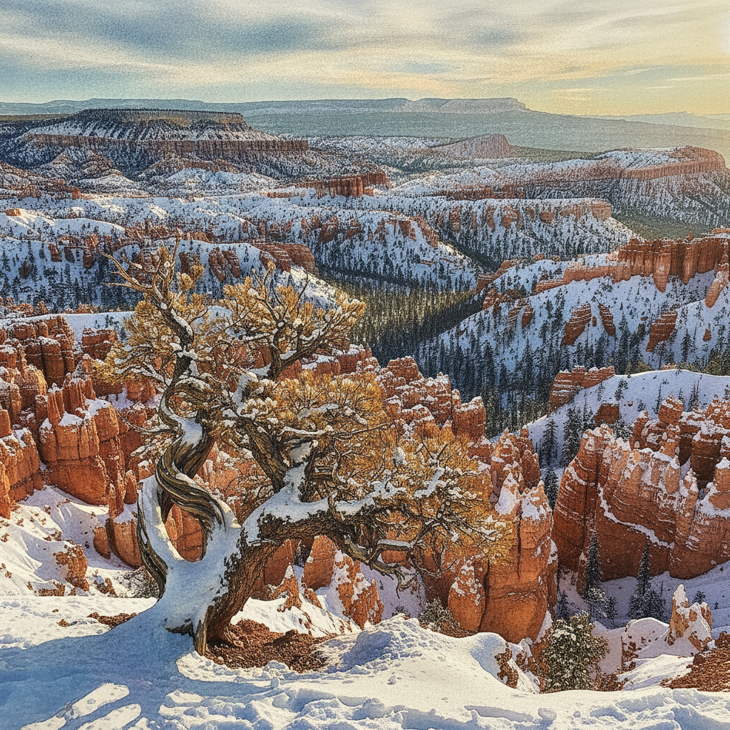 Bryce Canyon Inspiration Point sunset, Utah, USA example 3