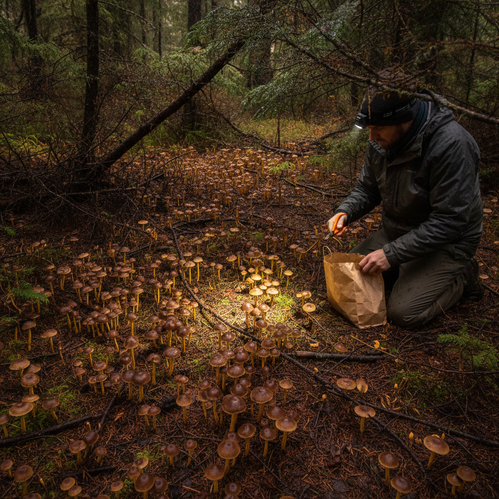 Yellowfoot chanterelle AI-generated photoreal reference