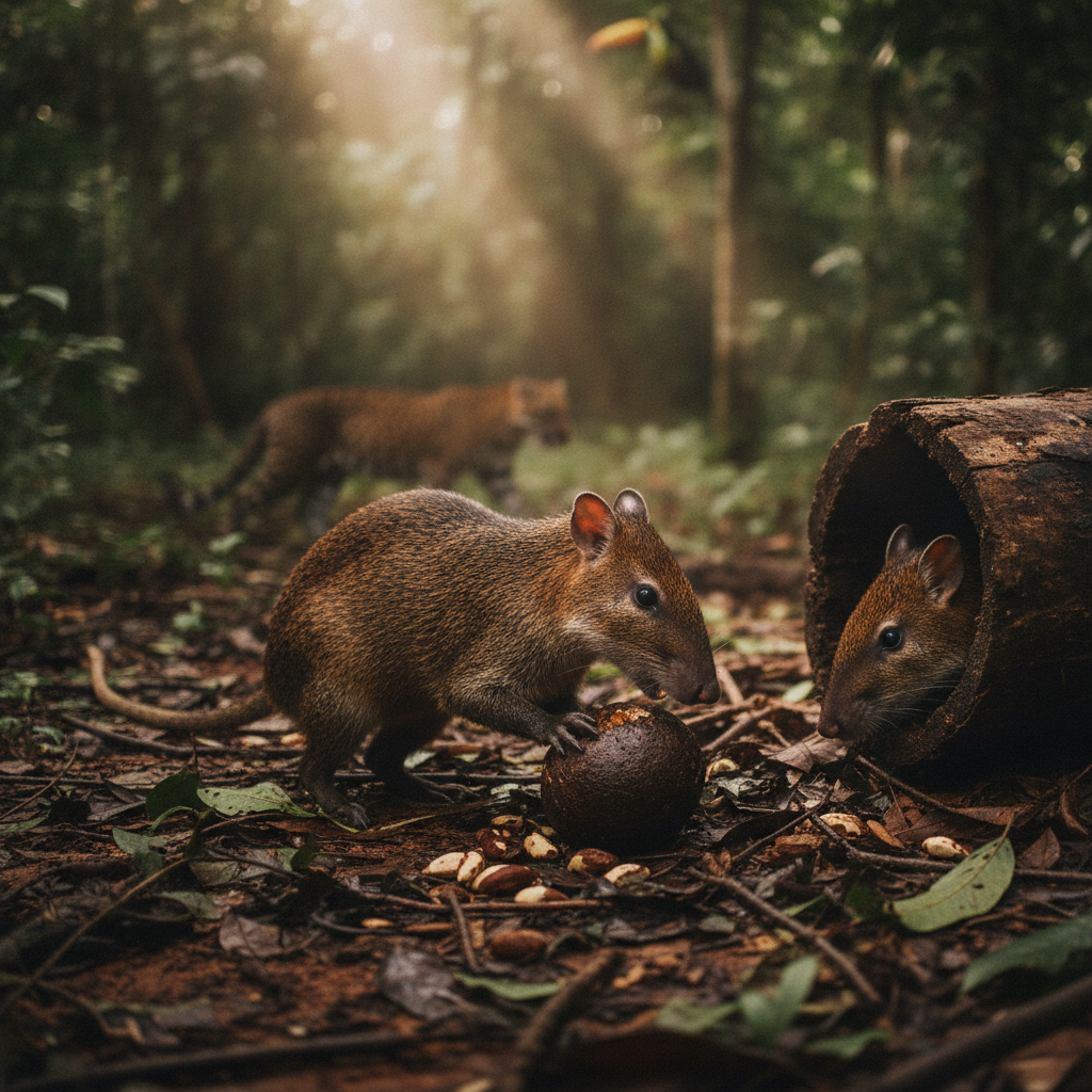 Central American agouti AI-generated photoreal reference