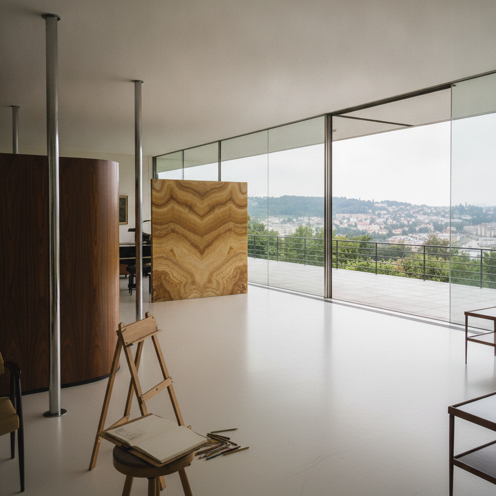 Tugendhat House, Brno, Czech Republic AI-generated photoreal reference