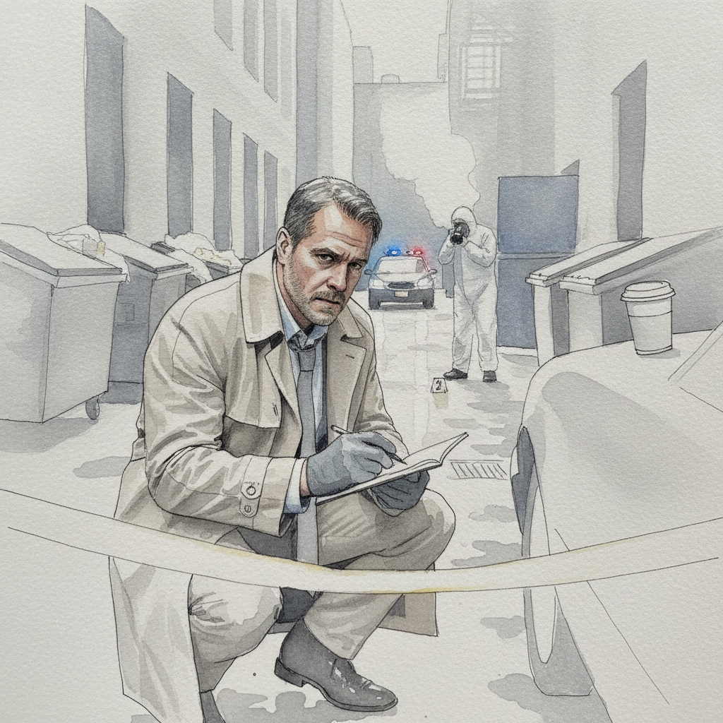 Detective at crime scene example 1