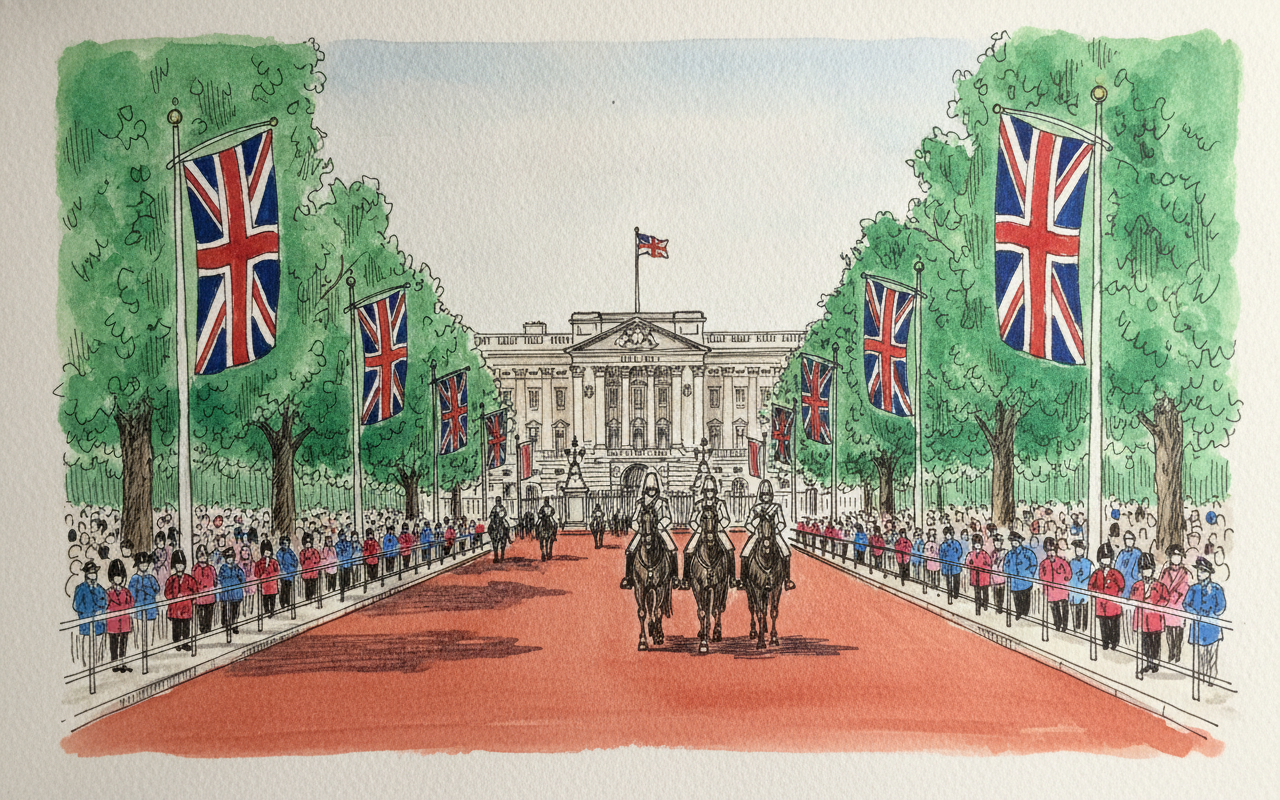 The Mall Toward Buckingham Palace, Trooping Day example 1
