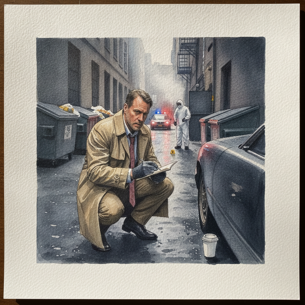 Detective at crime scene example 2