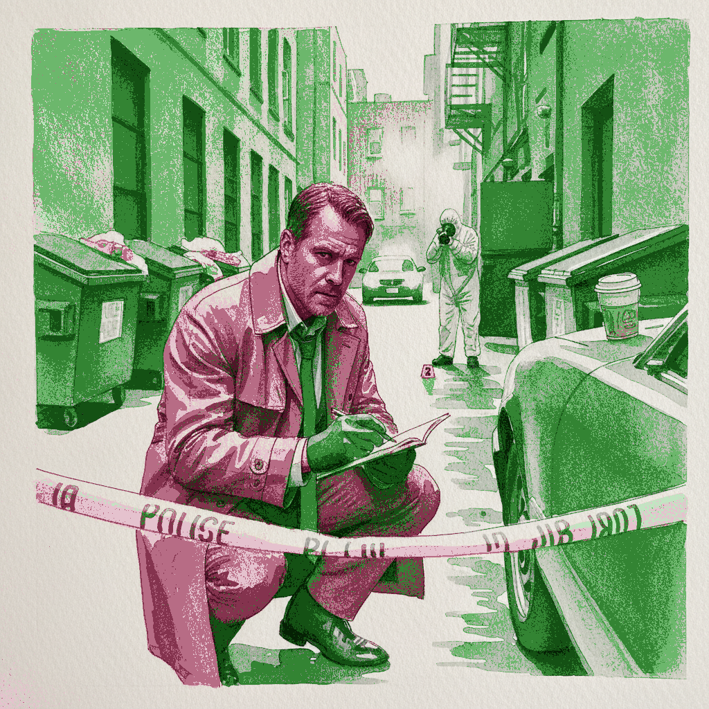 Detective at crime scene example 3