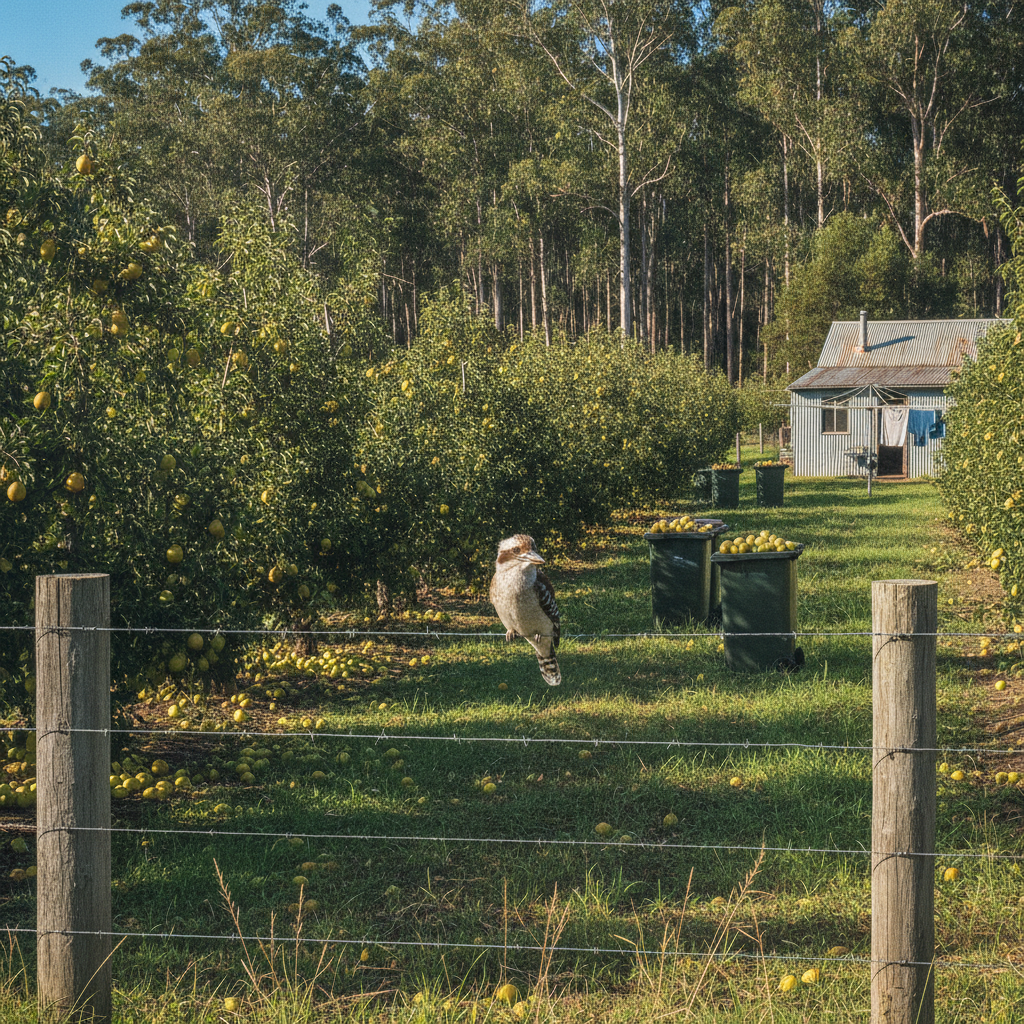 Western Australia pear orchard, Australia AI-generated photoreal reference