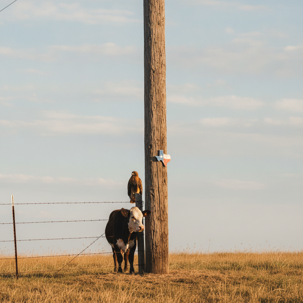 Texas Pasture Pole AI-generated photoreal reference