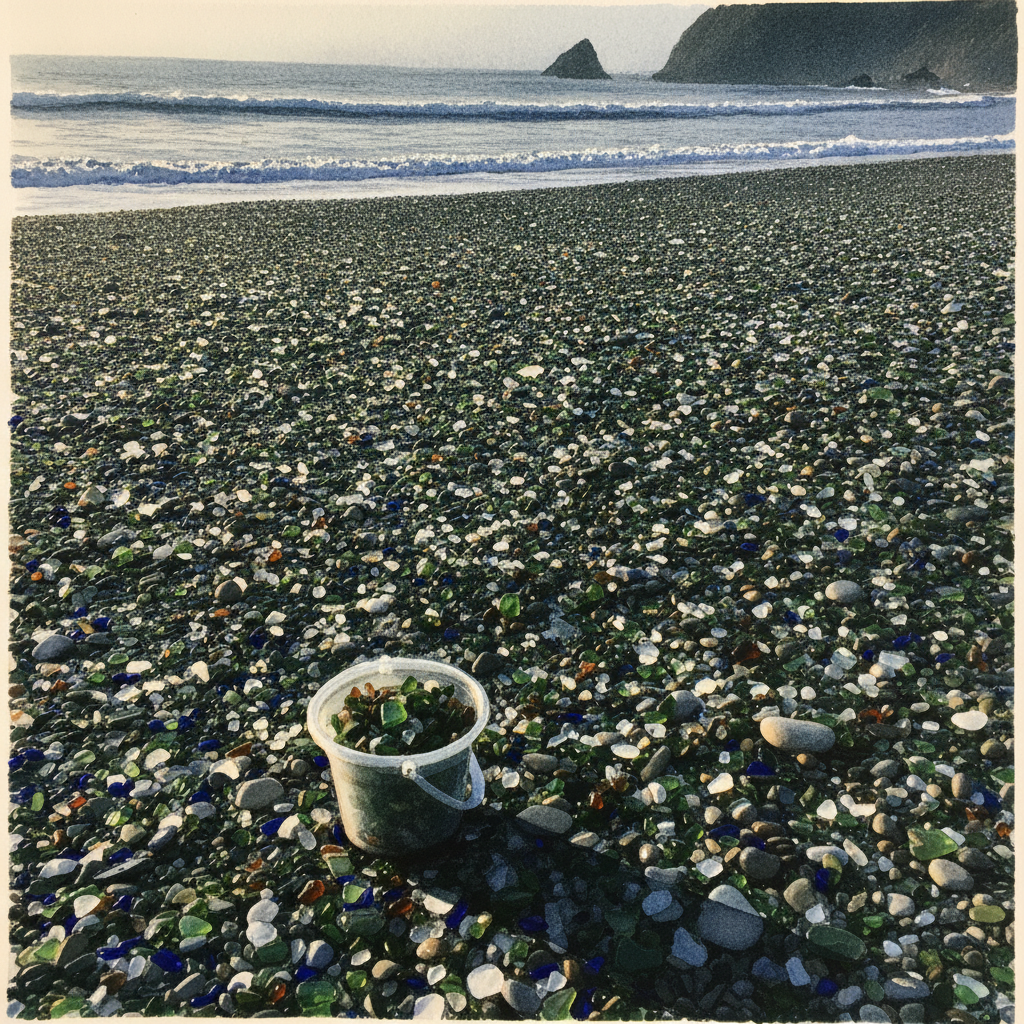 Sea-glass beach at Fort Bragg, California example 1
