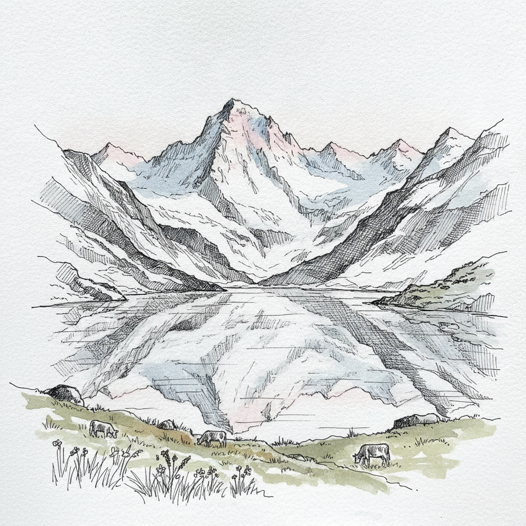 Bachalpsee and the Eiger-Mönch-Jungfrau, Bernese Alps, Switzerland example 1