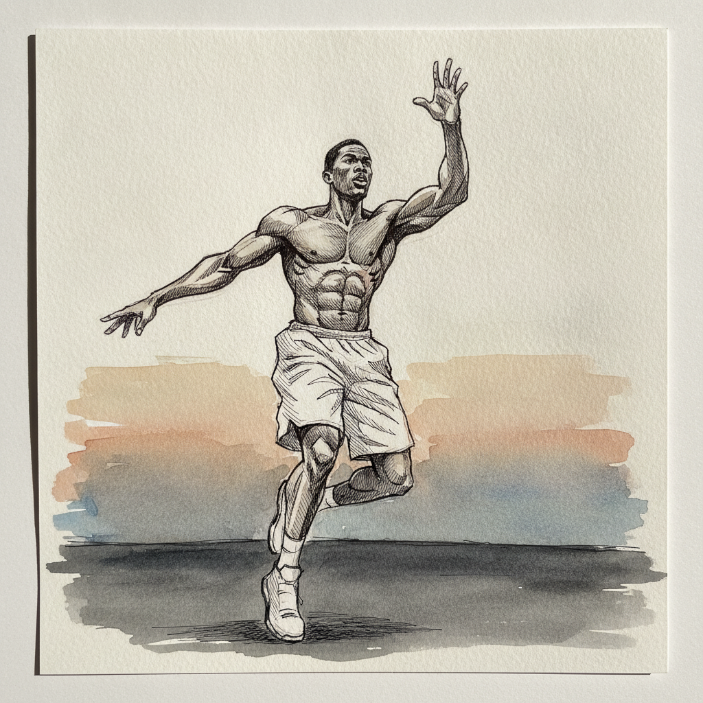 Basketball jump shot, peak release example 1