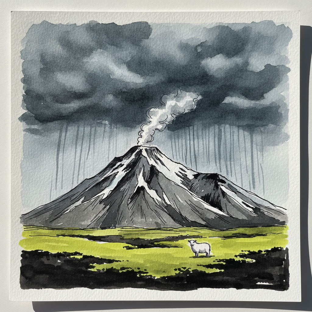 Hekla under storm clouds, Iceland example 1