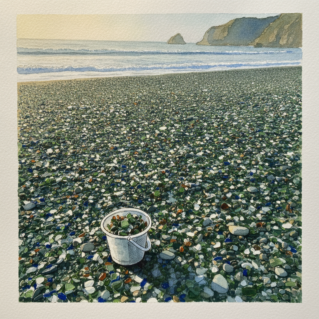 Sea-glass beach at Fort Bragg, California example 2