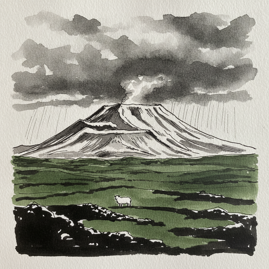 Hekla under storm clouds, Iceland example 2