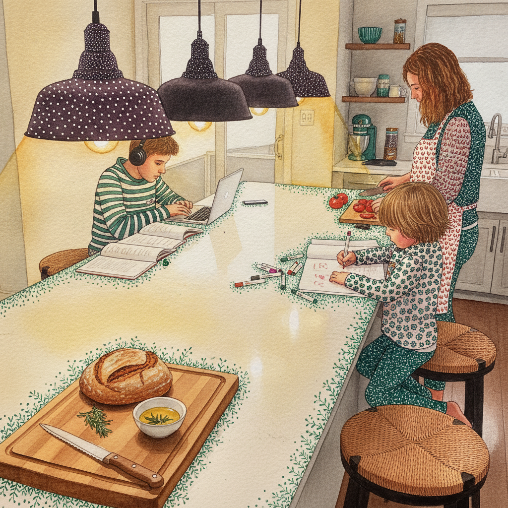 Pendant light over island example 3