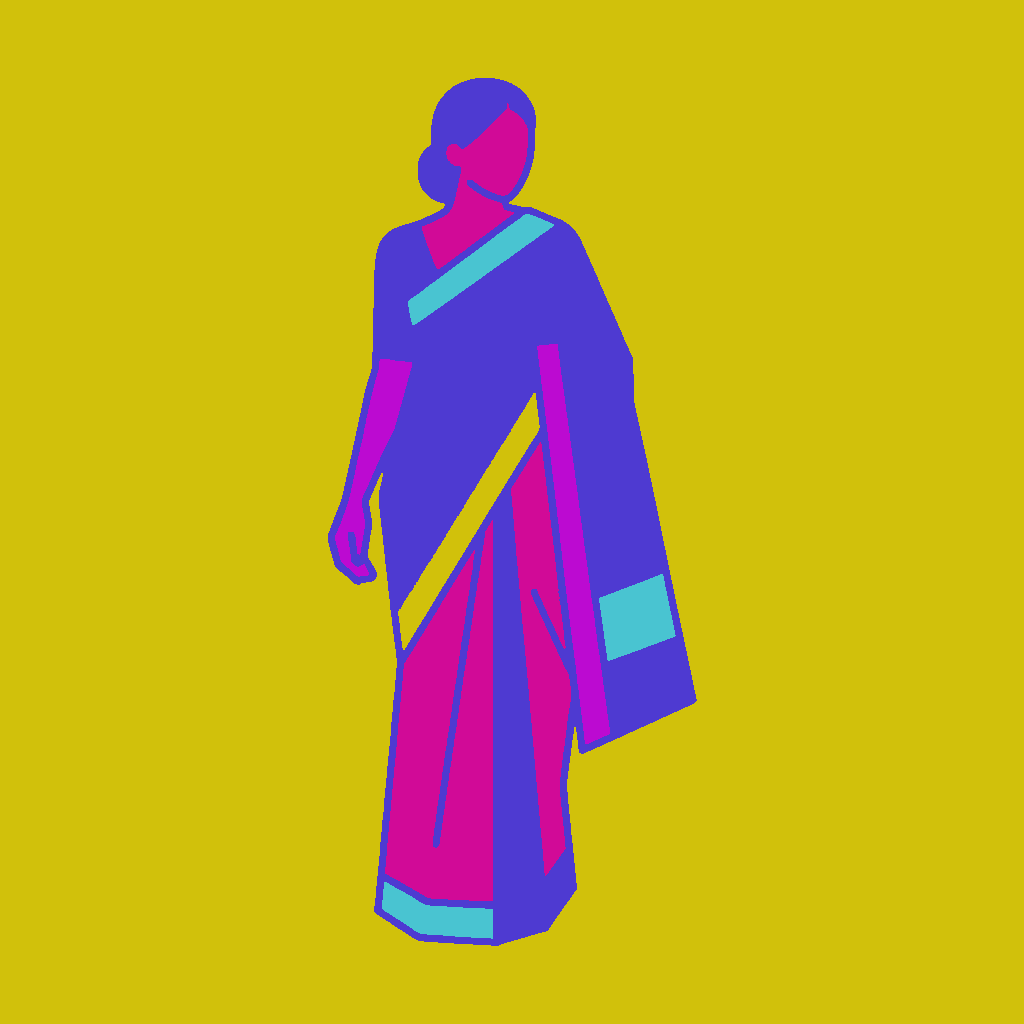 Sari draped on a standing woman example 3