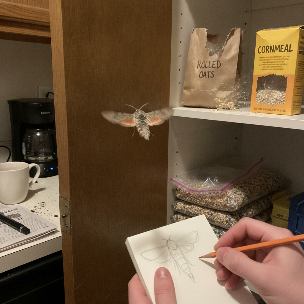 Indianmeal moth AI-generated photoreal reference