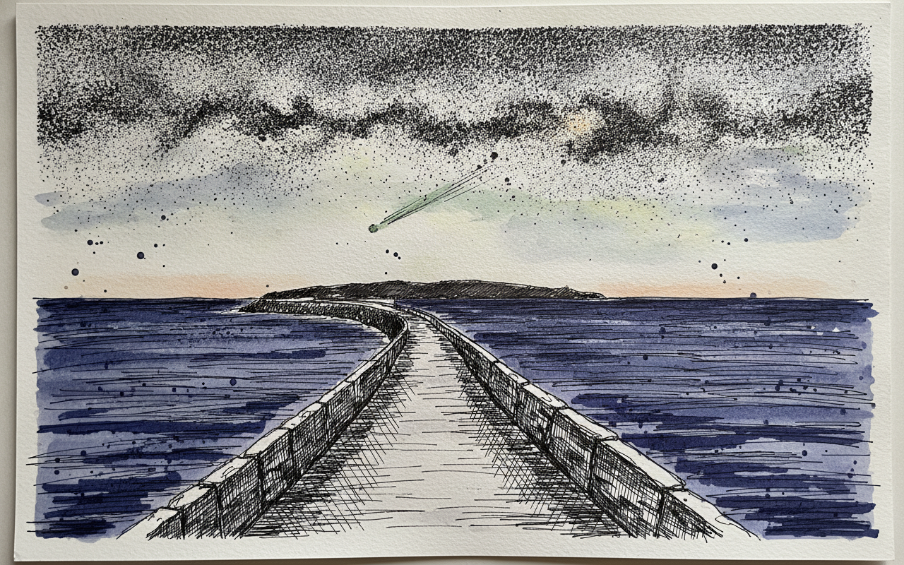 Sark Channel Island coast with Milky Way, Sark Dark Sky Island, UK example 2