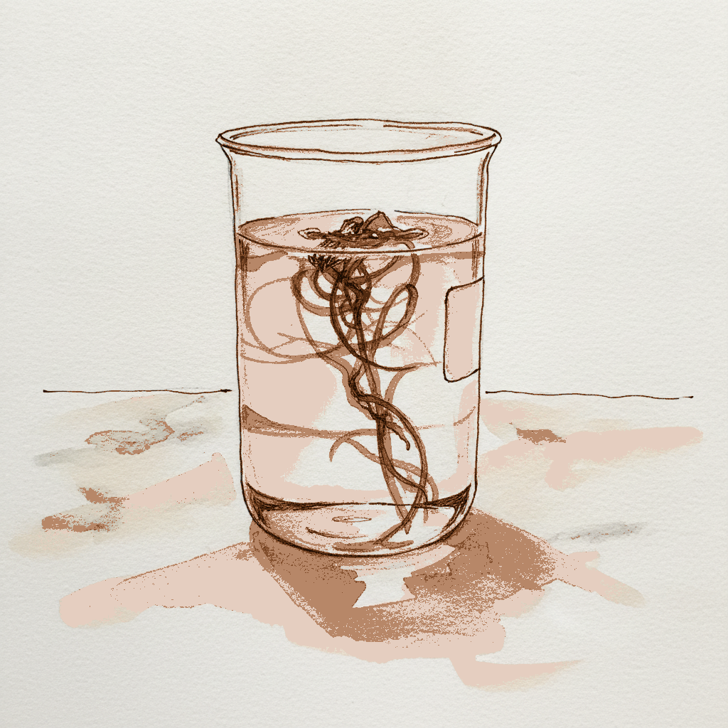 Flat-Bottomed Beaker with Floating Algae example 3
