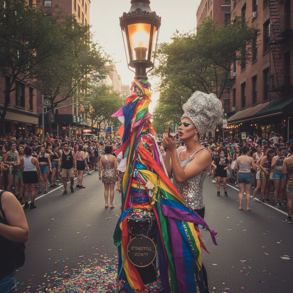 Pride Weekend, West Village AI-generated photoreal reference