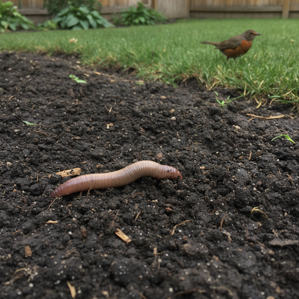 Common earthworm AI-generated photoreal reference