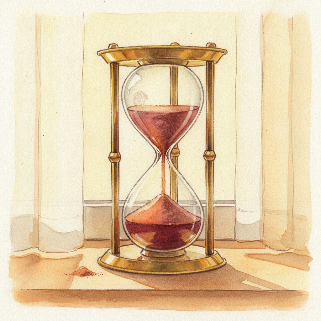 Hourglass with red sand example 1