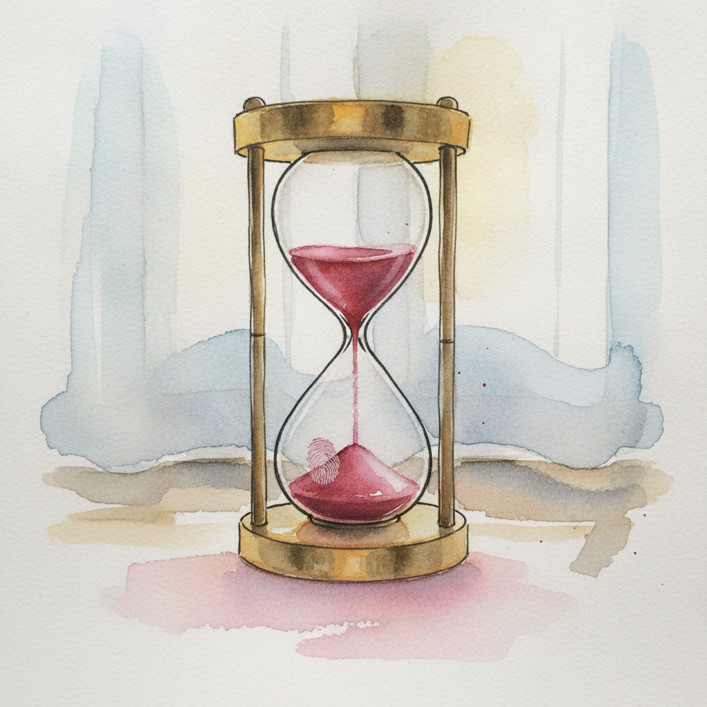 Hourglass with red sand example 2