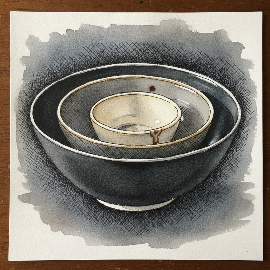 Nested set of three studio bowls example 2