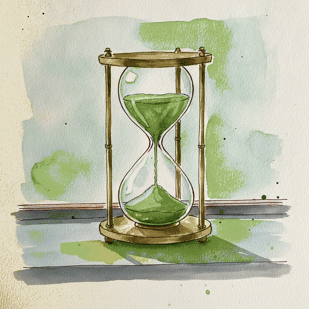 Hourglass with red sand example 3