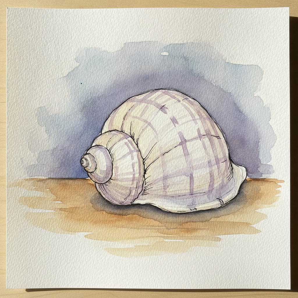 Lightning whelk, sinistral spiral example 1