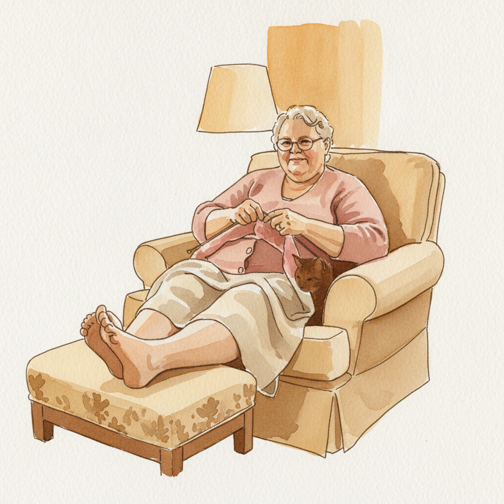 Plus-size grandmother knitting example 2