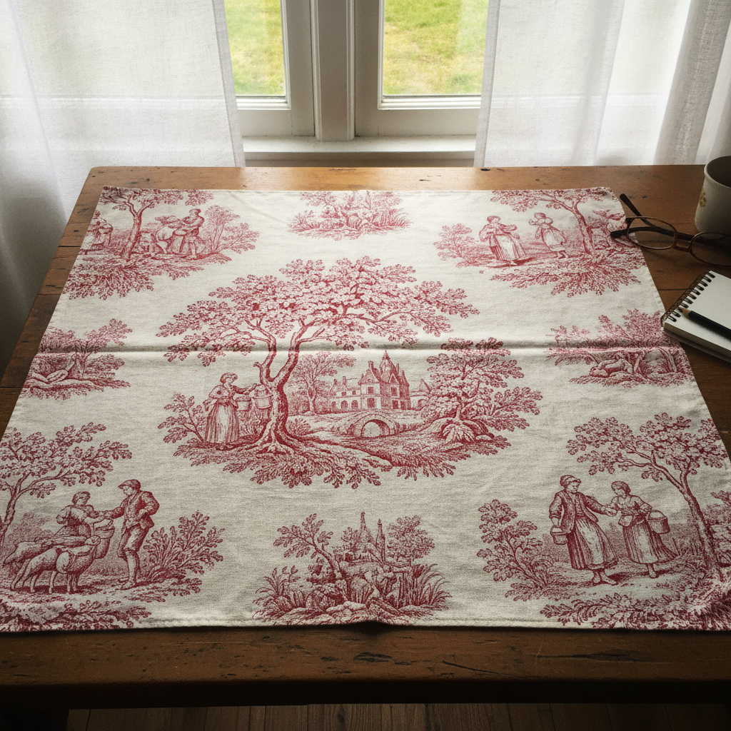 Toile de Jouy Pastoral AI-generated photoreal reference